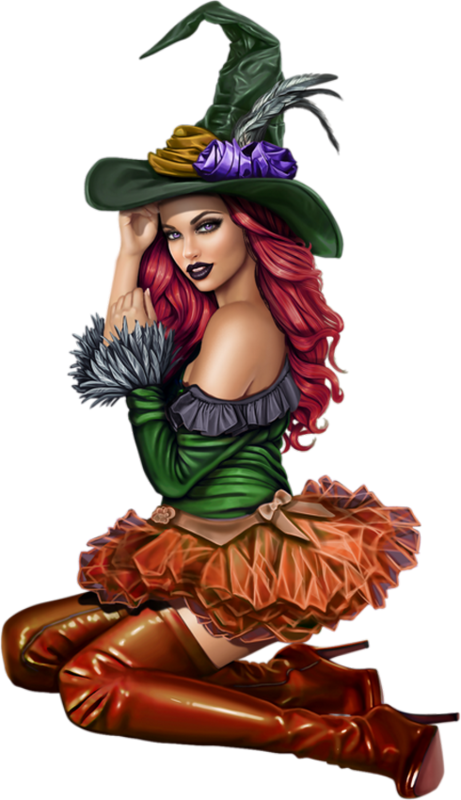 Vampires, Witches, Pin Up, Tube, Clip Art, Bruges, - Witch - Png Download (461x800), Png Download