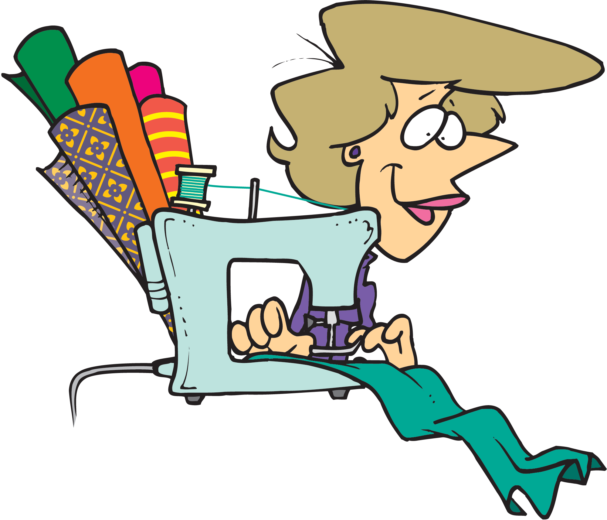 Woman Sewing Machine Clipart - Png Download (2000x1712), Png Download