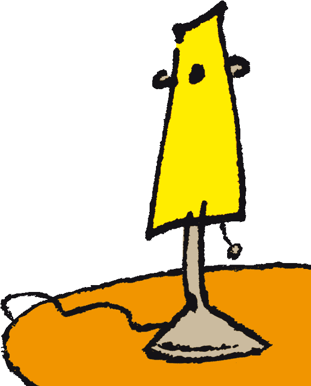 Grappige Illustratie Van Nachtkastlampje In De Kamers Clipart (667x818), Png Download