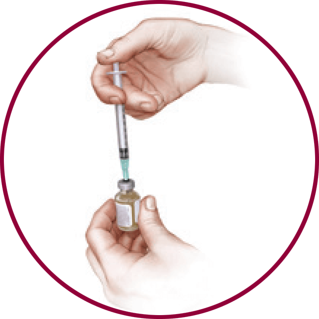Inserting The Syringe Into The Vial - Circle Clipart (657x657), Png Download
