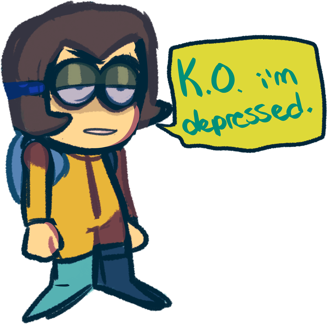 The Local Non-binary Depressed Autistic Kid - Cartoon Clipart (1280x1196), Png Download