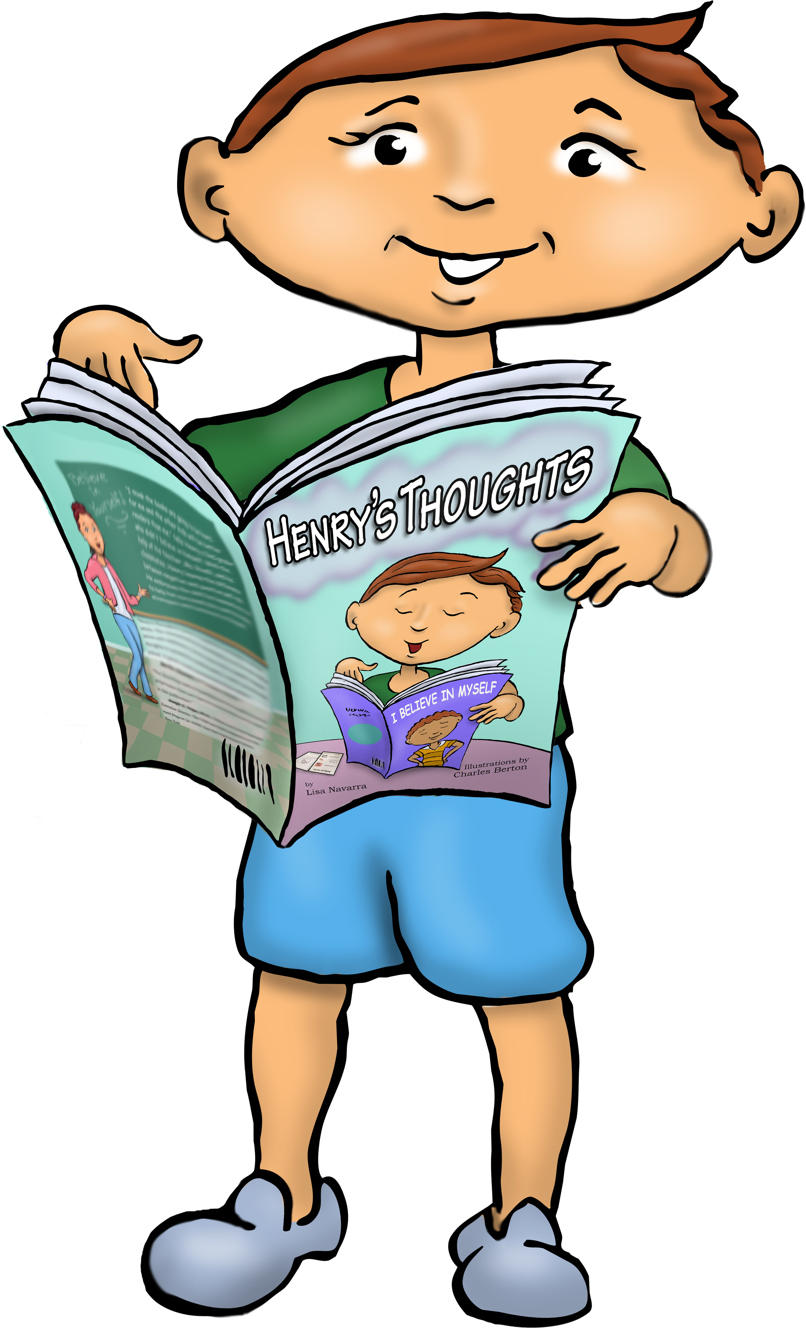 Cbc Henry Stand Up With Book - Cartoon Clipart (2916x4579), Png Download