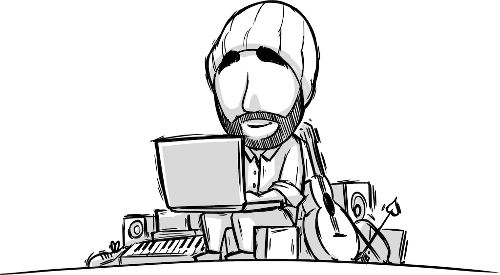 Jaice Working Away At His Computer - Cartoon Clipart (1024x564), Png Download