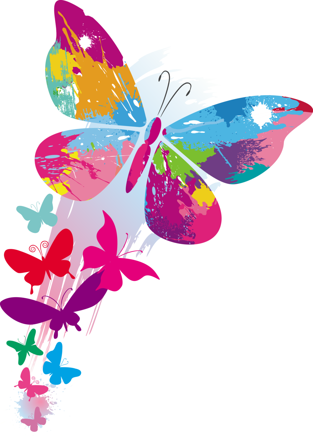 Butterflies 2 Clipart (1000x1392), Png Download