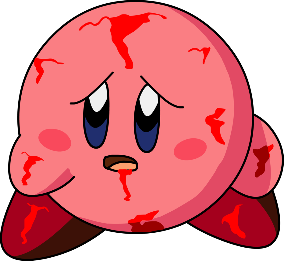 Download Kirby Tired Kirby Blood Clipart (4106086) PinClipart