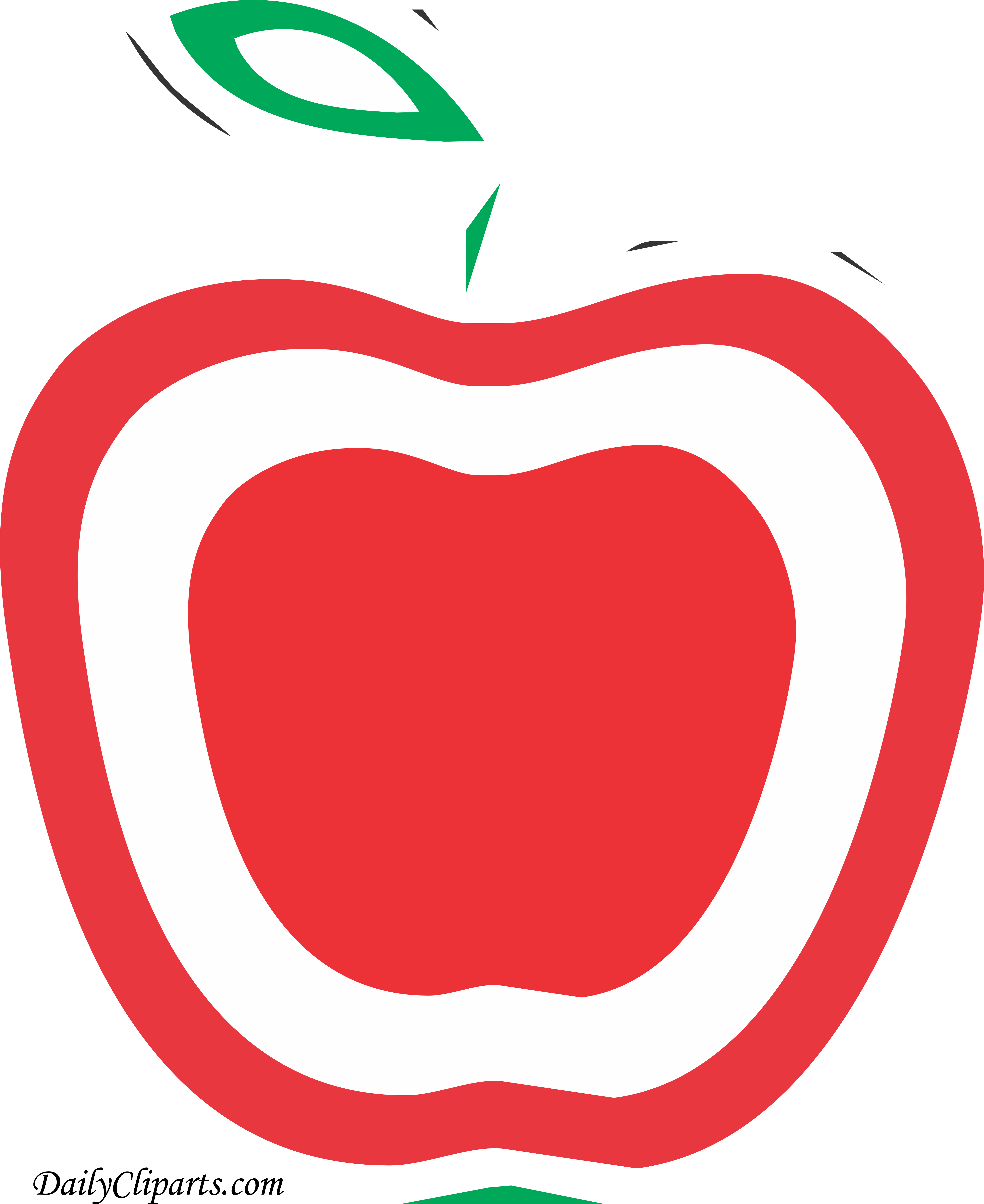 Apple Cut In Half Icon Clipart Free - Mcdonalds - Png Download (5000x6115), Png Download