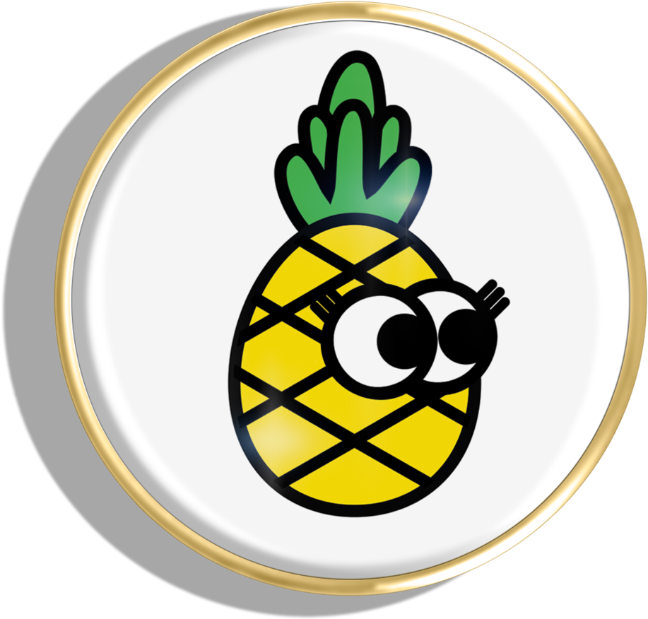 Pineapple - Gold - Cartoon Clipart (1024x1024), Png Download