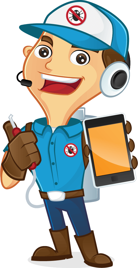 Contact Us Today - Cartoon Exterminator Clipart (564x1090), Png Download