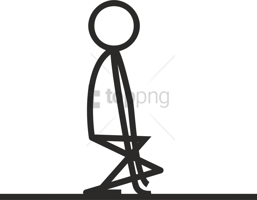 Free Png Download Stick Figure Squat Png Images Background - Stick Figure Squatting Clipart (850x662), Png Download