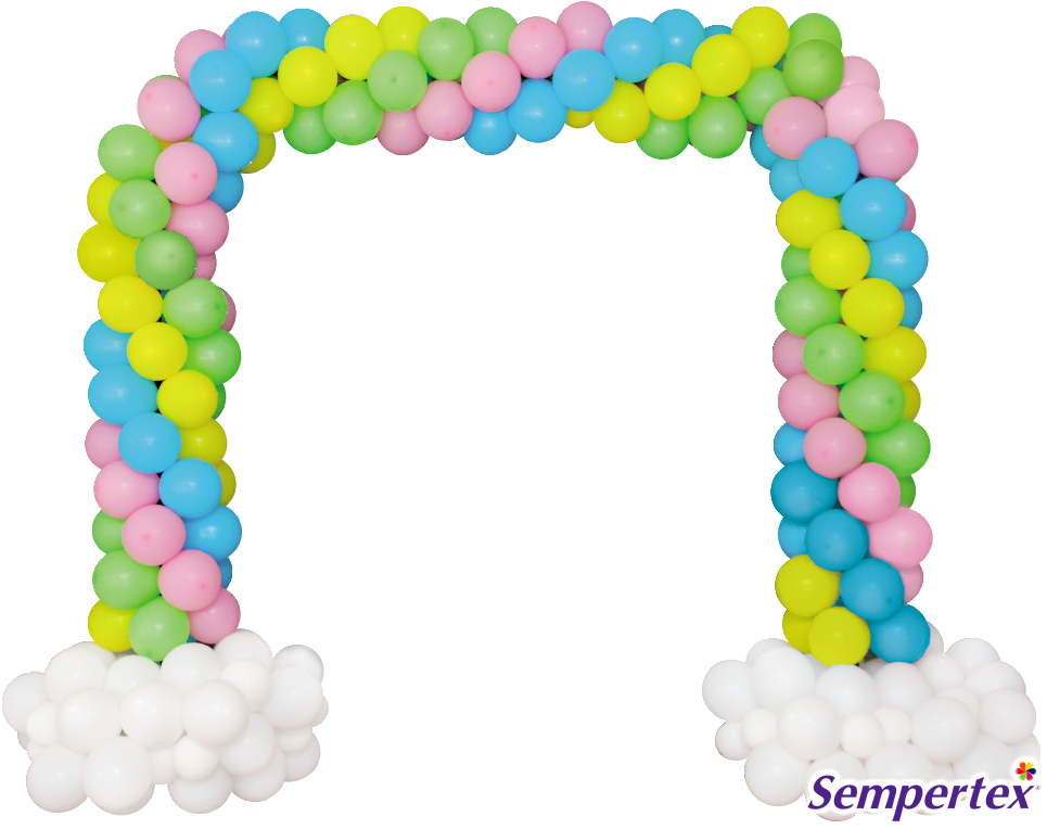 Para La Entrada Realiza Un Gran Arcoíris Con Nubes - Sempertex Clipart (1021x787), Png Download