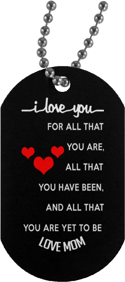 I Love You Dog Tag Necklace - Personalized Dog Tags For Son Clipart (1155x1155), Png Download