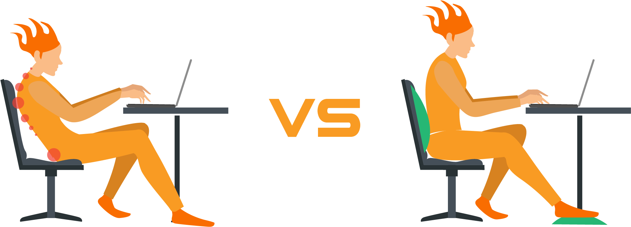 A Lumbar Cushion Supports The Normal Curve Of Your - Sitting Clipart (2173x784), Png Download