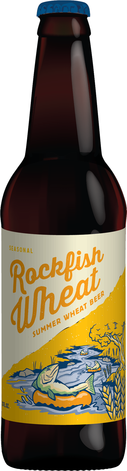 Rockfish Wheat Bavarian-style Hefeweizen - Beer Bottle Clipart (1118x2551), Png Download