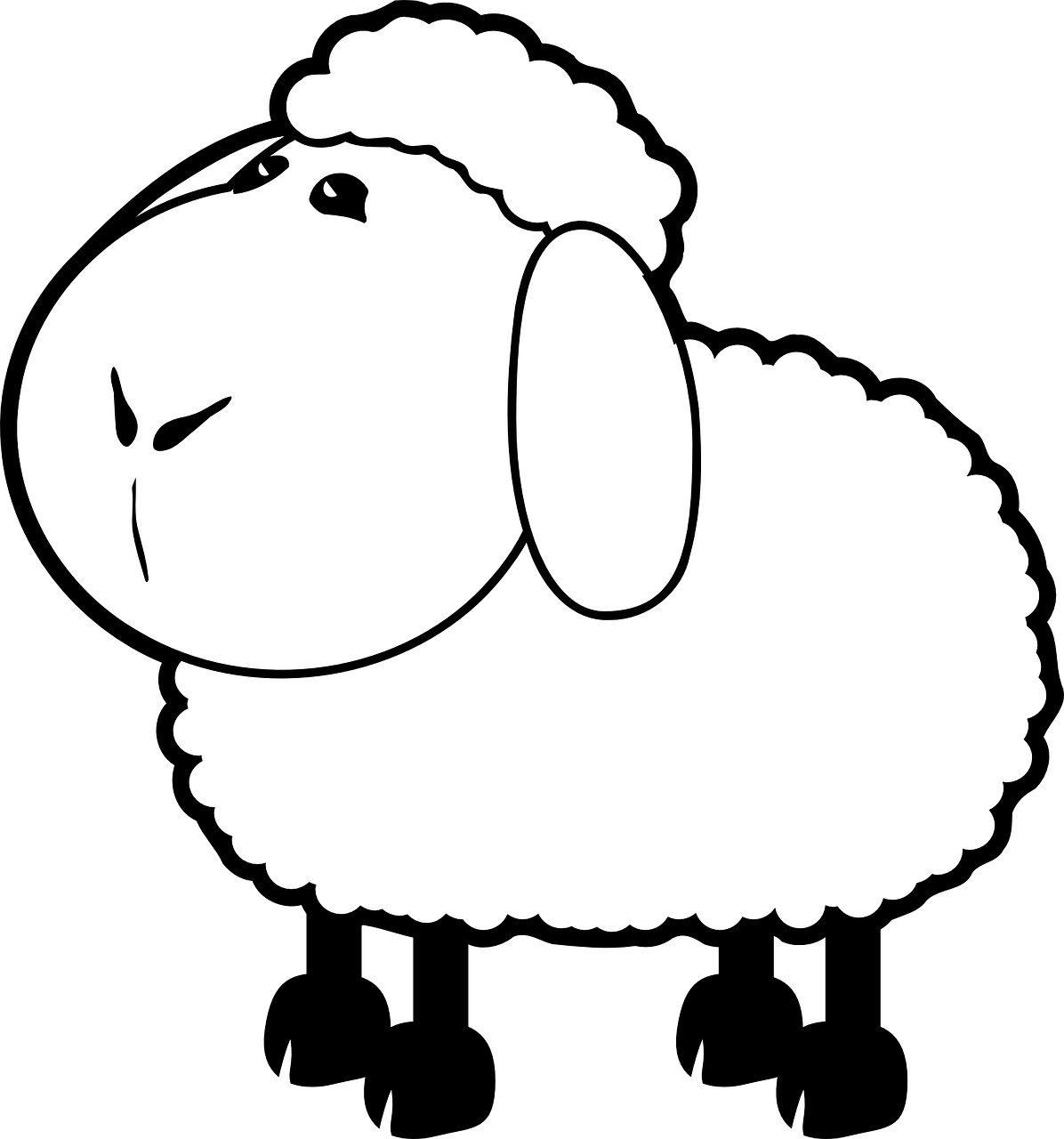 Classic Pictorial Representations Of Spring Include - Colouring Pages For Sheep Clipart (1196x1280), Png Download