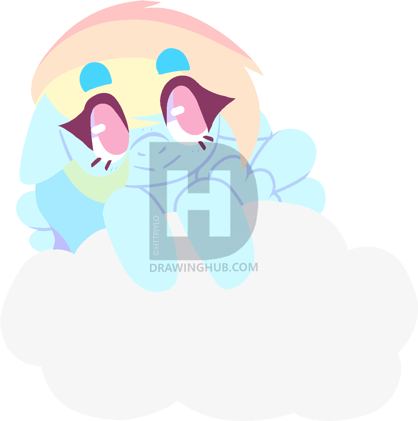 Peekaboo Rainbow Dash - Cartoon Clipart (1425x1437), Png Download
