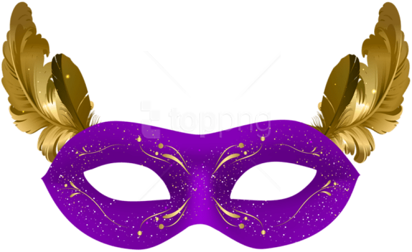 Free Png Download Purple Carnival Mask Png Clipart - Masquerade Black And Gold Clip Art Transparent Png (850x519), Png Download