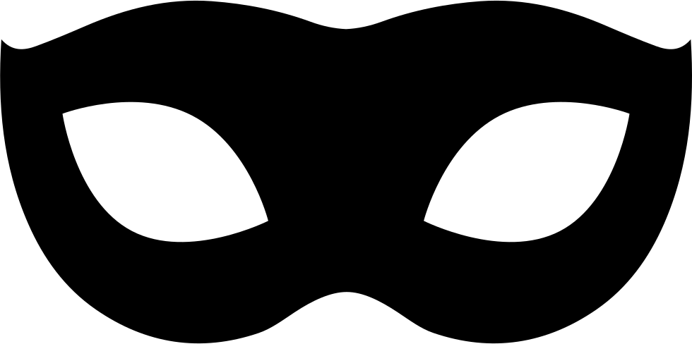 Black Carnival Mask Shape Comments Clipart (980x488), Png Download
