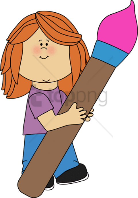 Free Png Kids Painting Clipart Png Png Image With Transparent - Children With Magnifying Glass Clip Art (481x690), Png Download