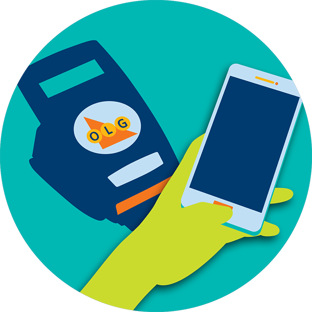 A Hand Is Holding A Mobile Phone Next To A Lottery Clipart (637x637), Png Download