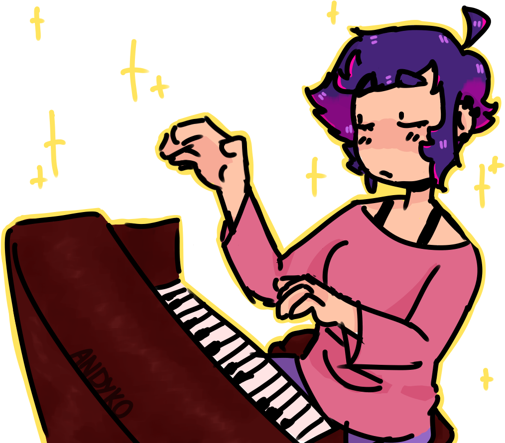 Playing Piano - Cartoon Clipart (1040x900), Png Download