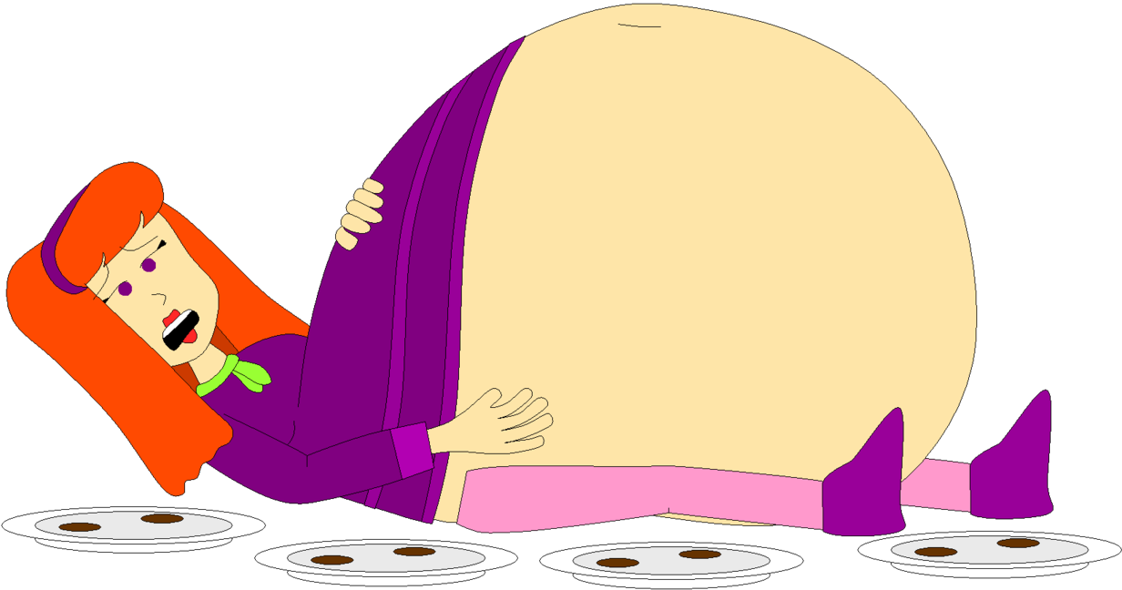 Massively Stuffed Daphne By Angry - Illustration Clipart (1232x648), Png Download