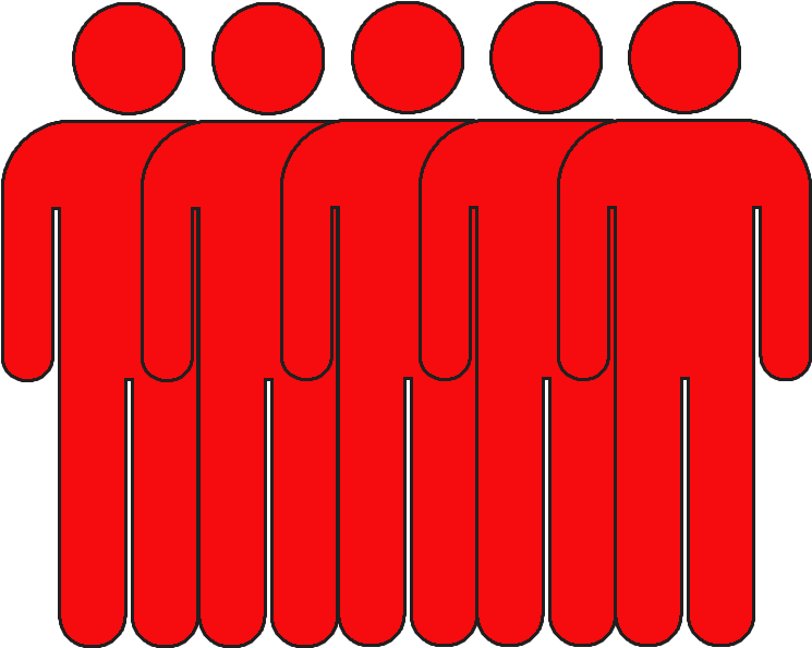 5 Personnes Clipart (768x623), Png Download