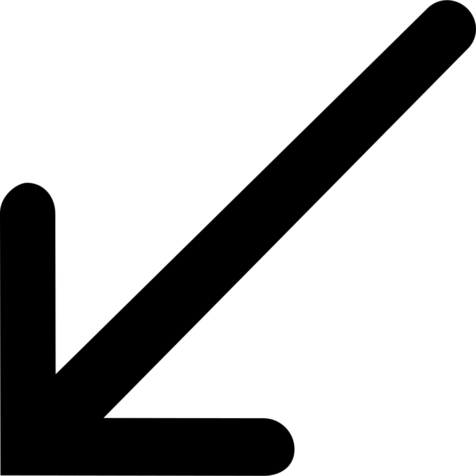 Thin Arrow Png - Arrow Pointing Down Left Clipart (980x980), Png Download
