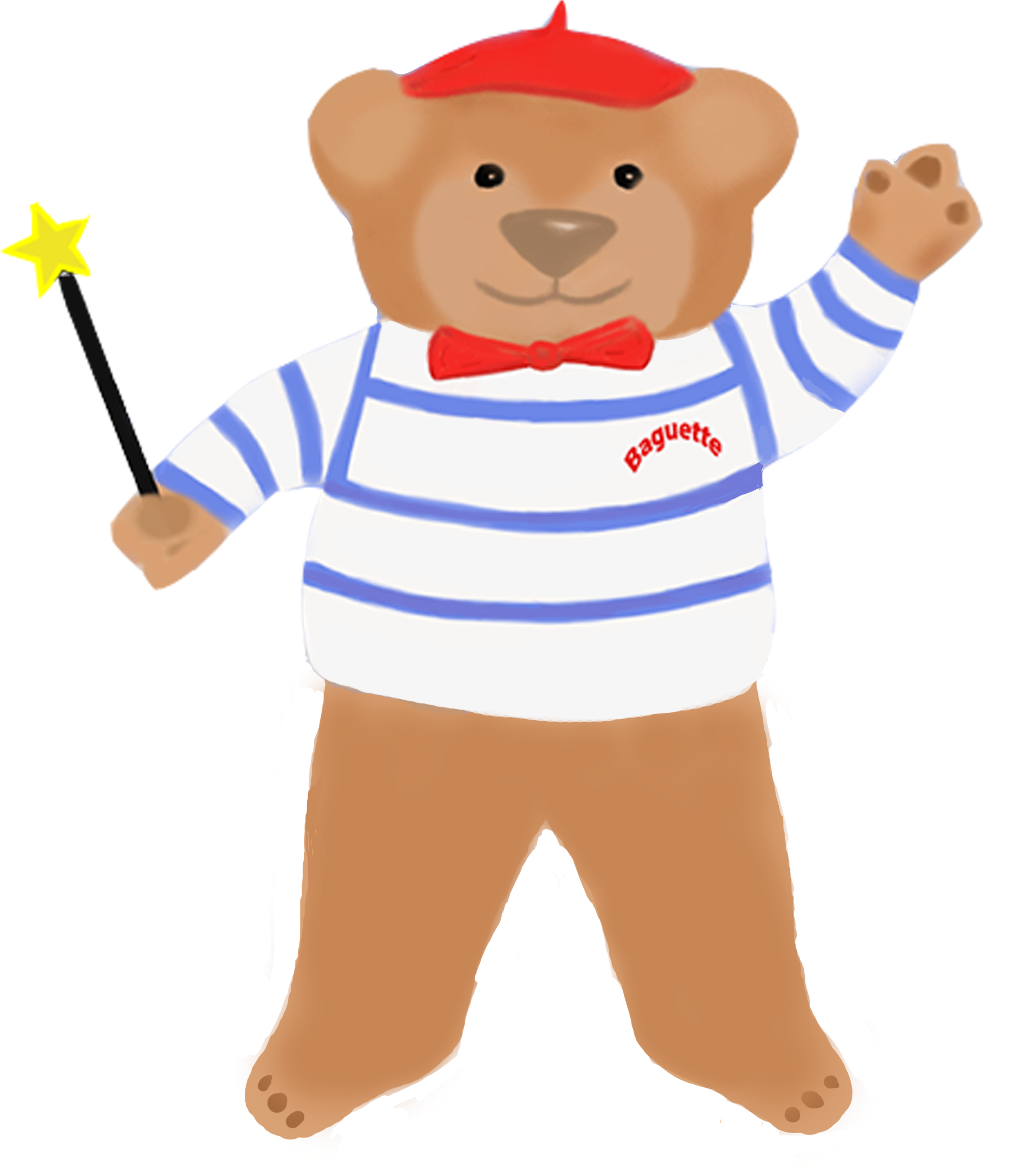 Say 'bonjour' To Baguette Bear Clipart (2122x2589), Png Download
