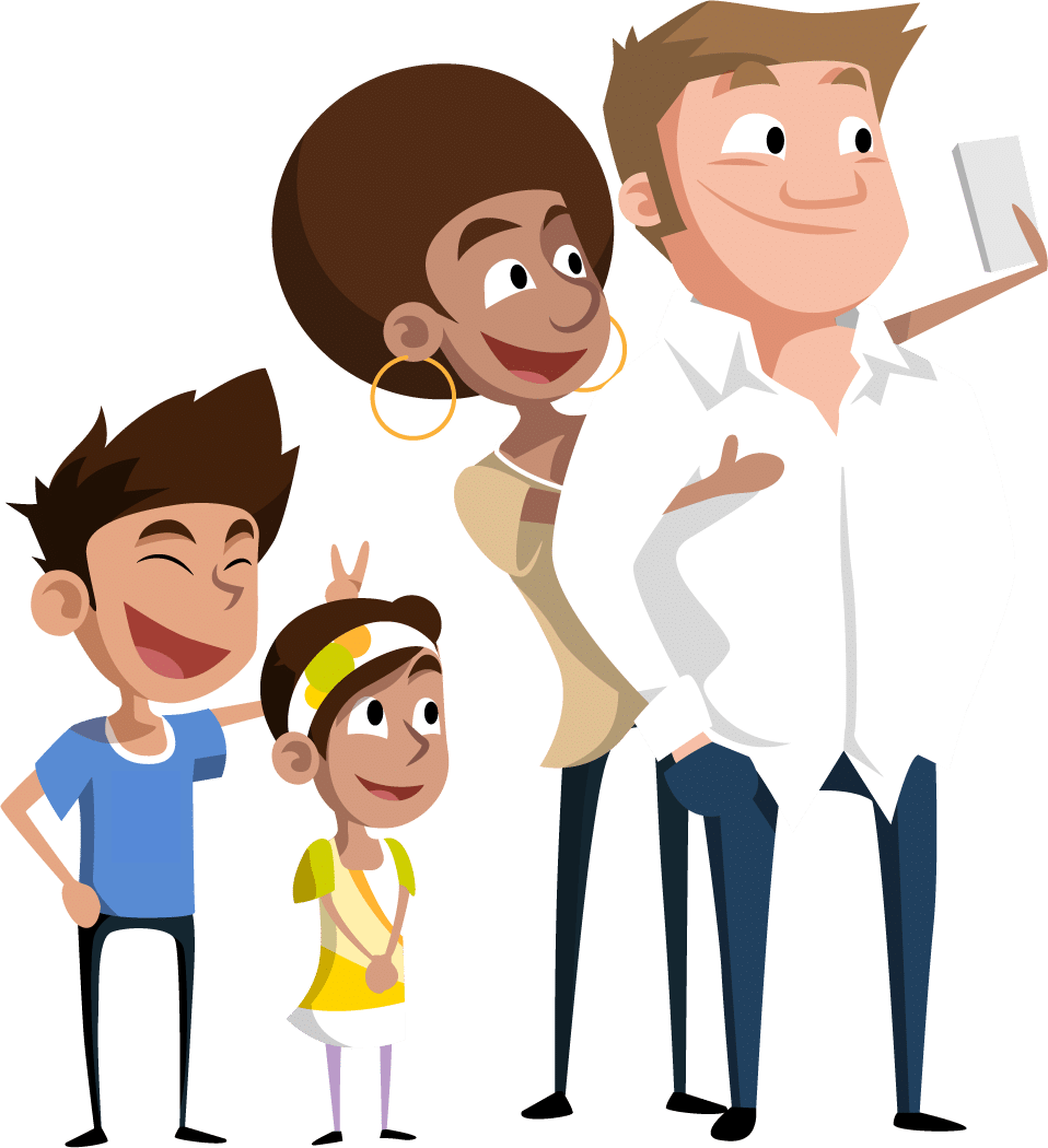 Private And Secure Social Connection - Cartoon Clipart (958x1050), Png Download