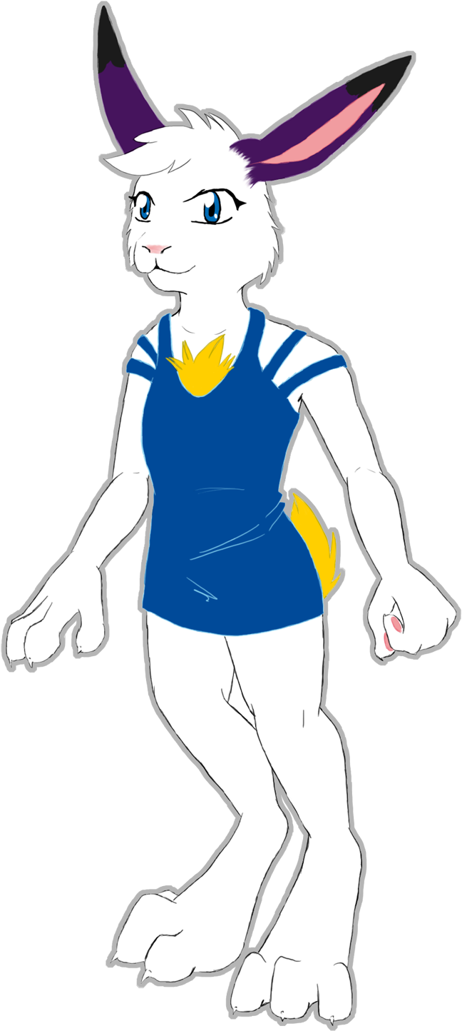 Meteor The Rabbit - Cartoon Clipart (731x1500), Png Download