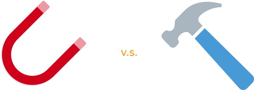 Inbound Marketing Vs Traditional Marketing Magnet Vs - Graphic Design Clipart (920x600), Png Download