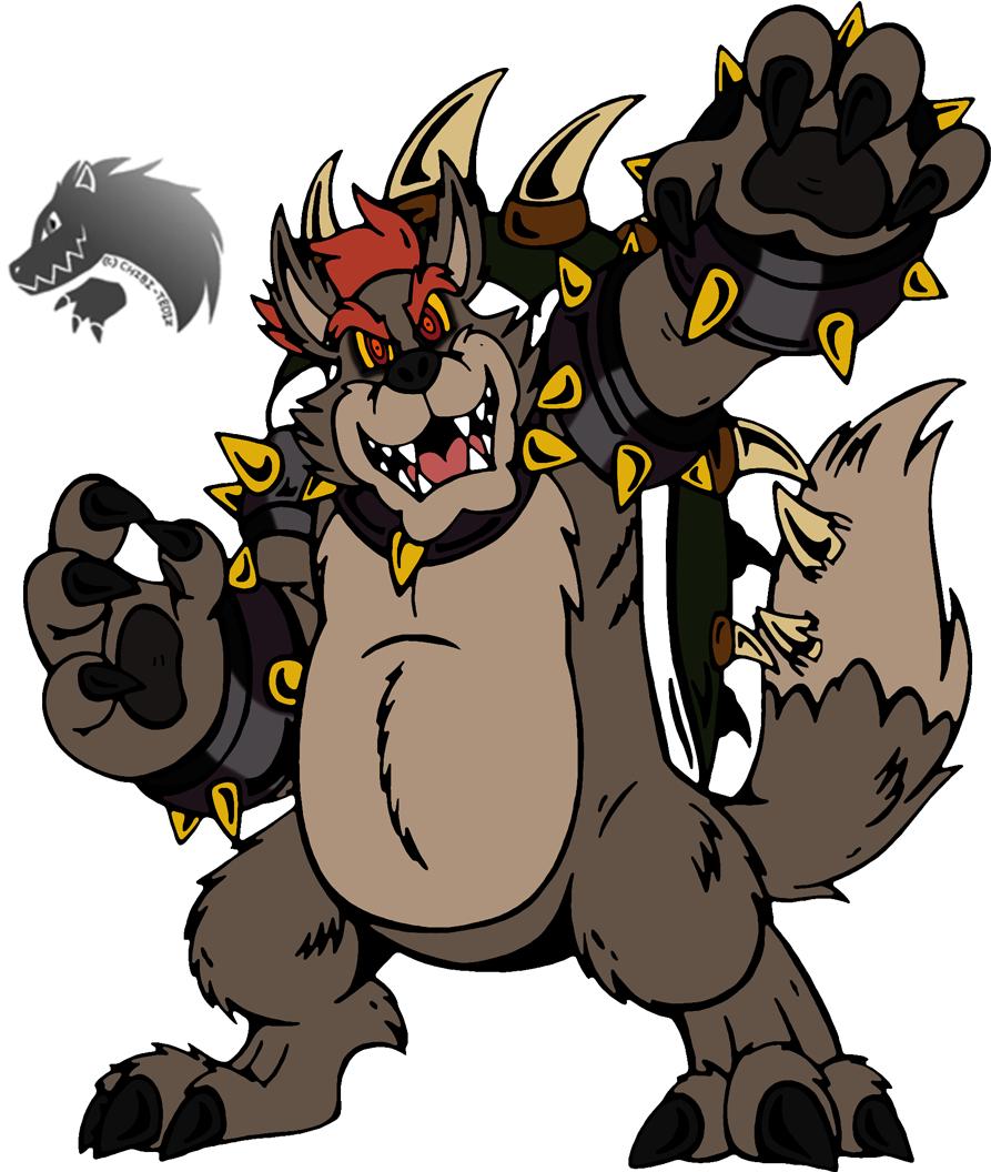I Had A Mood Of Drawing Bowser But - Bowser Werewolf Clipart (952x1098), Png Download
