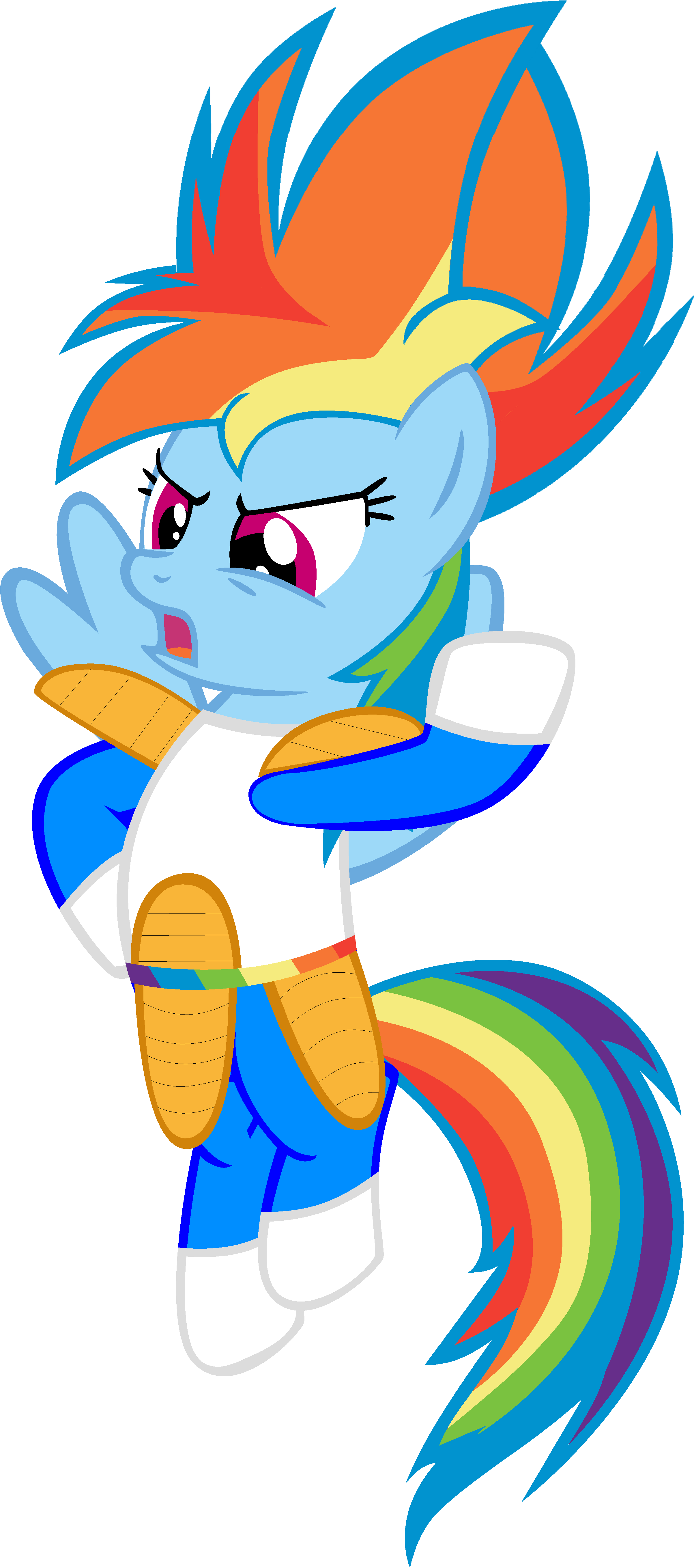 Rainbow Dash Vegeta Rarity Pinkie Pie Pony Them's Fightin' - Vegeta And My Little Pony Clipart (3000x5630), Png Download