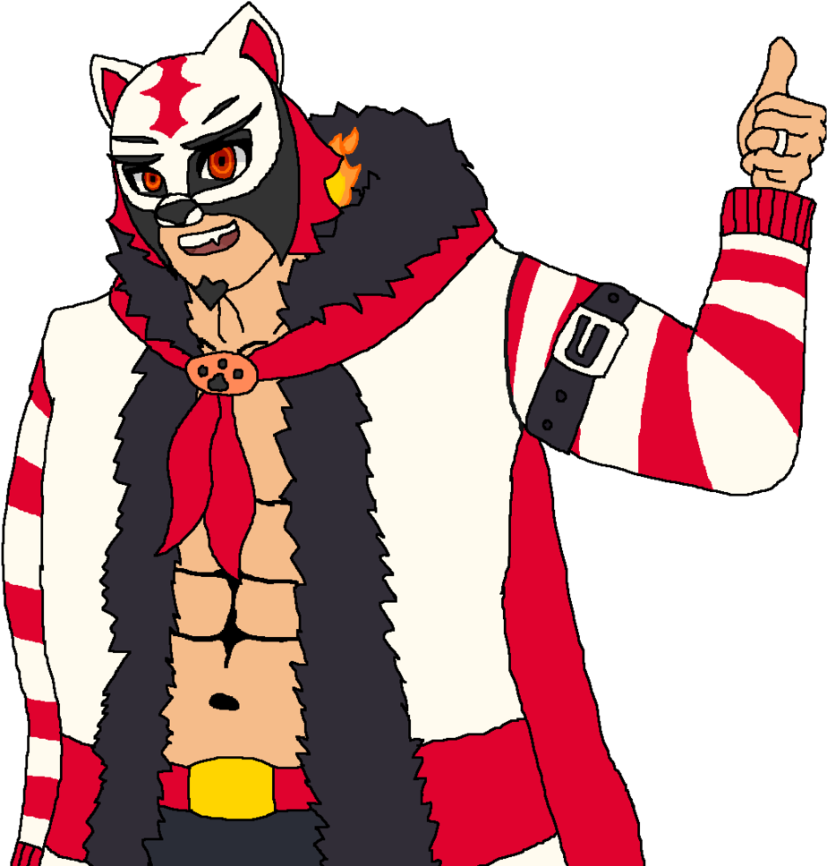 Flaming Tigre The Shsl Luchador I Love Him So Much - Cartoon Clipart (1280x1074), Png Download