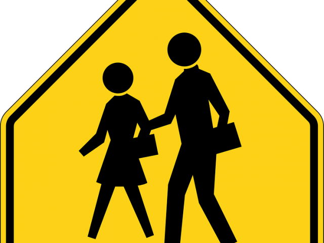 Sidewalk Clipart Footpath - Two People Walking Road Sign - Png Download (640x480), Png Download