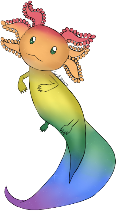 Axolotl Clipart Tumblr Transparent - Cartoon - Png Download (500x715), Png Download