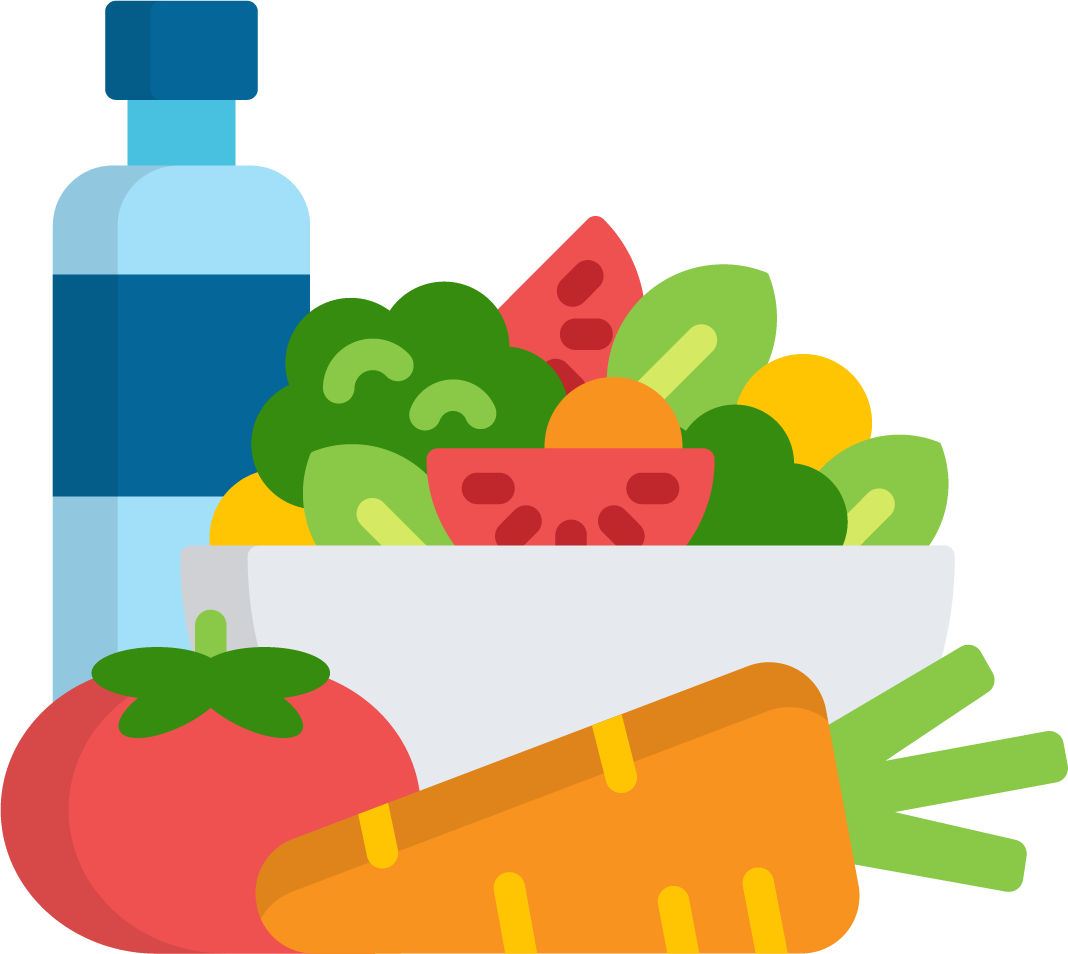 Alimentos Png - Healthy Food Flat Png Clipart (1068x954), Png Download