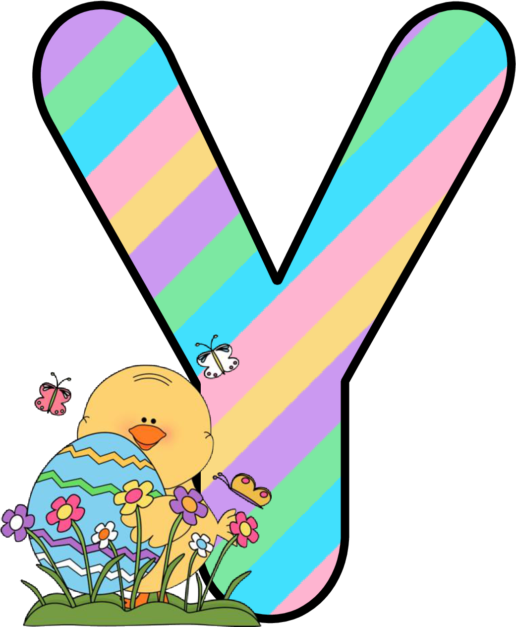 Ch B *✿* Alfabeto Easter De Kid Sparkz - Alfabeto Easter De Kidsparkz Holiday Fonts Clipart (1105x1336), Png Download
