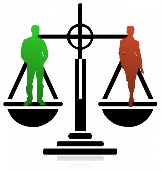 Biased Clipart Balance - Gender Equality No Background - Png Download (570x600), Png Download