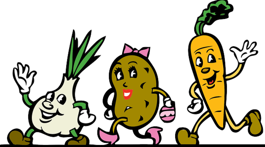 Three Year Vegan Anniversary - Dancing Food Clipart - Png Download (900x500), Png Download