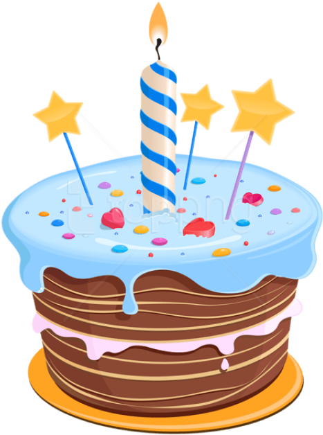 Birthday Cake With Stars Png - Birthday Cake Clipart Transparent Png (480x640), Png Download