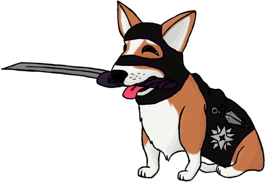 Ninja Corgi By Big Red Hothead - Ninja Corgi Clipart (876x603), Png Download