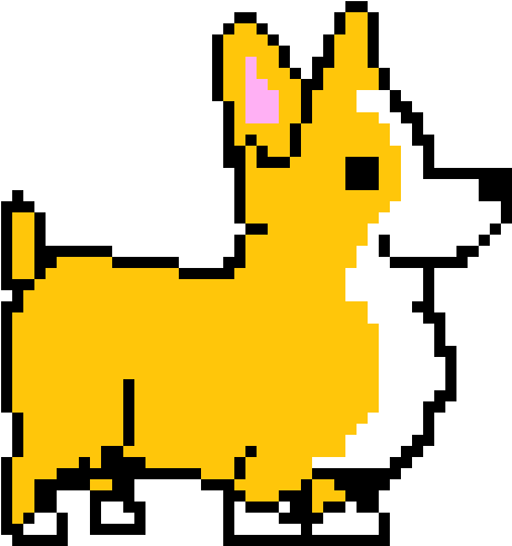 Corgi Puppie - Corgi Pixel Art Dog Clipart (590x570), Png Download