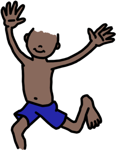 Beach Party Birthday Invitation -girl And Boy Mandys - Jumping Clipart (1000x1000), Png Download