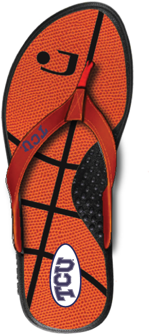 Tcu Horned Frogs Basketball Flip Flops - Basketball Clipart (834x996), Png Download