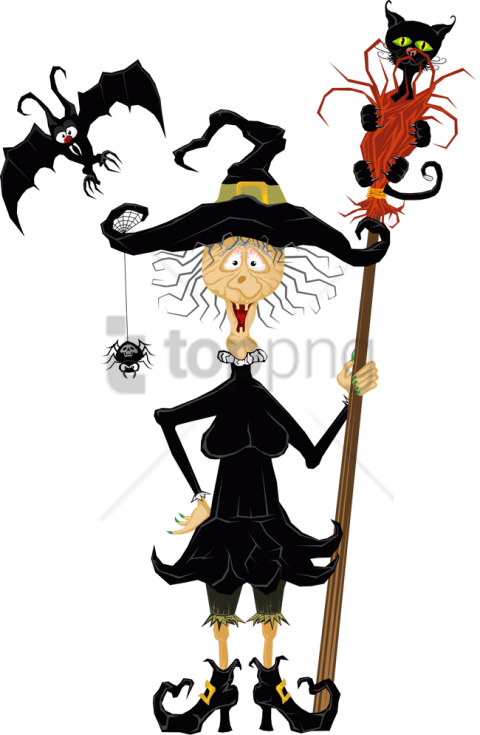 Free Png Halloween Funny Witch Png Image With Transparent Clipart (480x735), Png Download