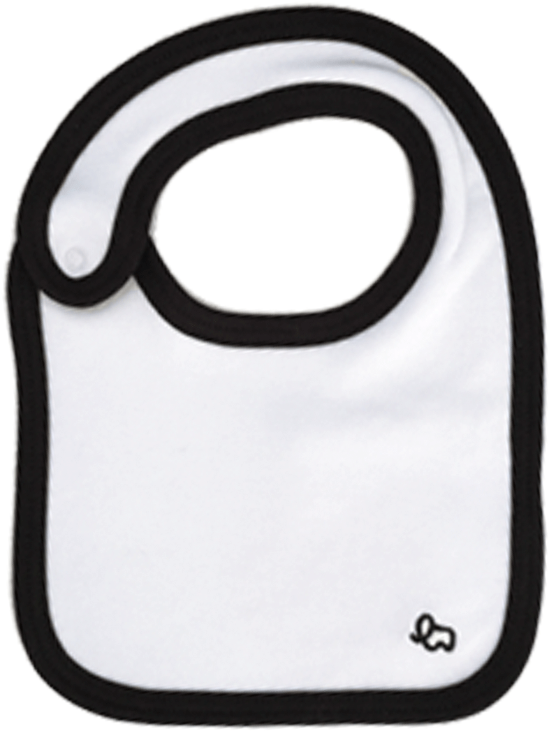 Solid White Bib With Black Trim - Bag Clipart (1604x1604), Png Download