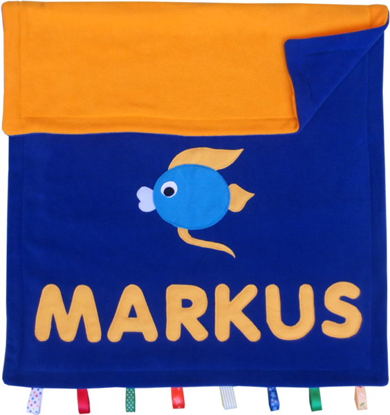 Personalised Name Fish Baby Blanket - Cartoon Clipart (600x600), Png Download