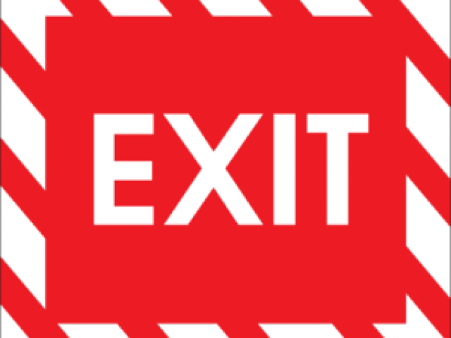 Exit Clipart Emergency Exit - Emblem - Png Download (640x480), Png Download