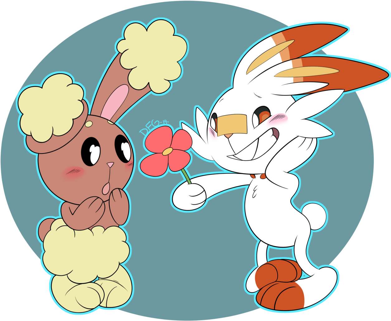 Cartoon Clip Art Illustration - Scorbunny Cute - Png Download (1280x1055), Png Download